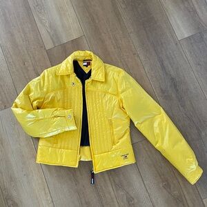 Tommy Girl Y2K Yellow Quilted Puffer Jacket size L